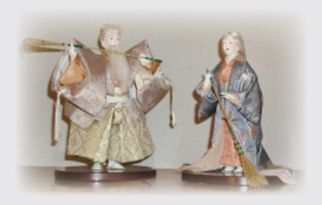 お誂え訪問着のモチーフ（結納の人形）